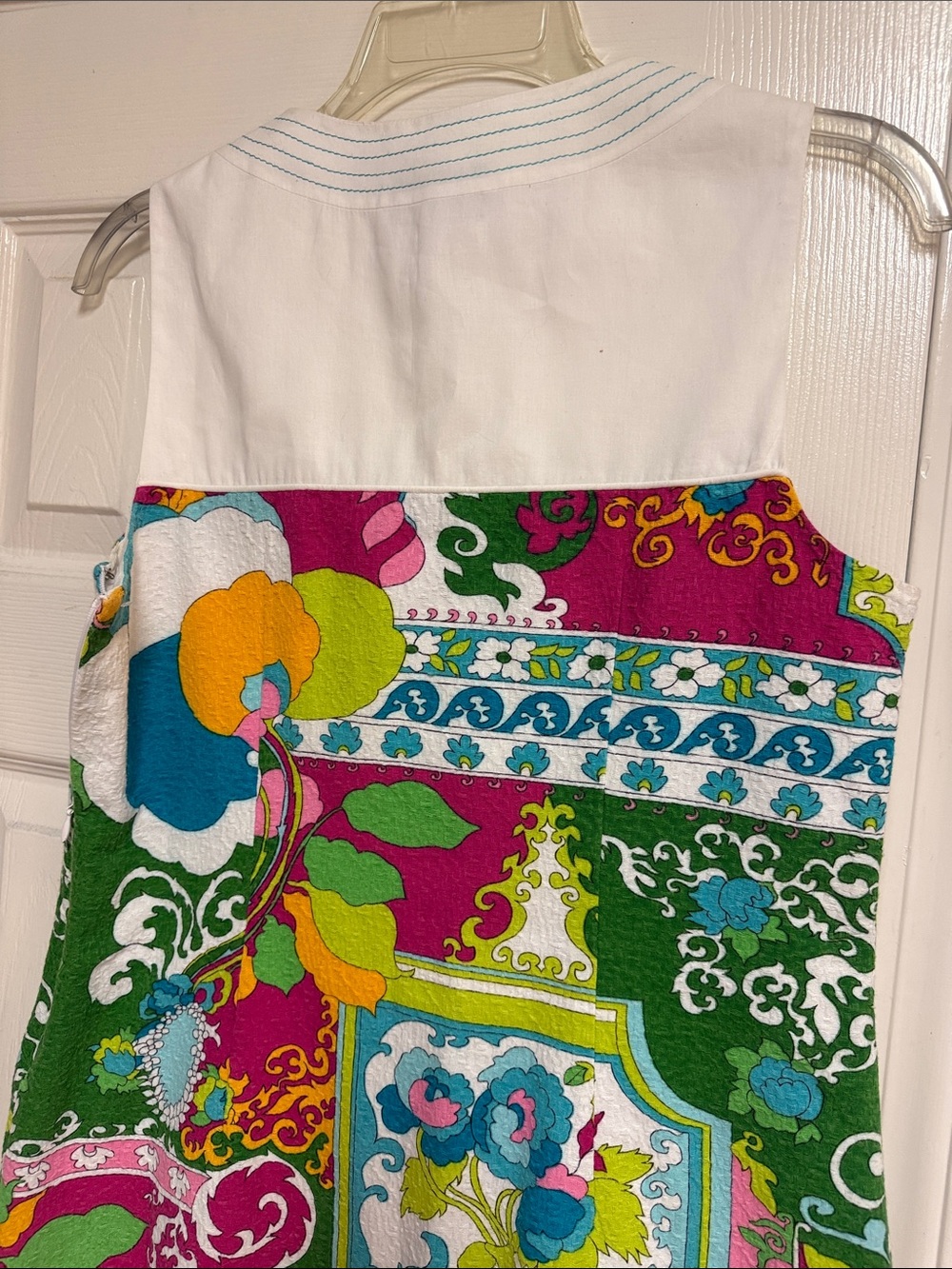 Vintage Laundry by Shelli Segal White & Multicolor Floral Print Shift Dress - Picture 9 of 10
